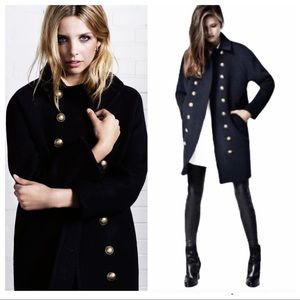 All Saints Black Coat with Gold Buttons